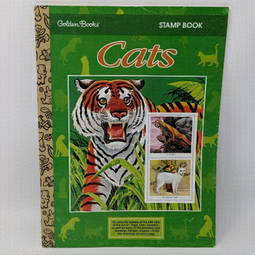 Vintage Coloring Book Golden Cats Homeschool Educational
